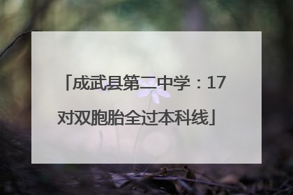 成武县第二中学：17对双胞胎全过本科线
