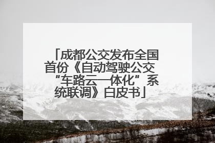 成都公交发布全国首份《自动驾驶公交“车路云一体化”系统联调》白皮书