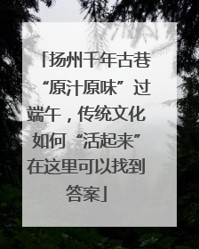 扬州千年古巷“原汁原味”过端午，传统文化如何“活起来”在这里可以找到答案