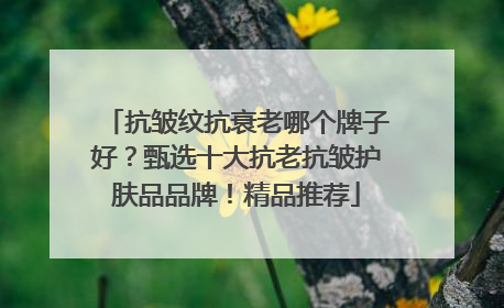 抗皱纹抗衰老哪个牌子好？甄选十大抗老抗皱护肤品品牌！精品推荐