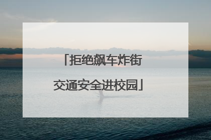 拒绝飙车炸街 交通安全进校园