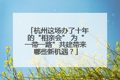 杭州这场办了十年的“相亲会” 为“一带一路”共建带来哪些新机遇？