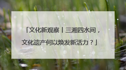文化新观察丨三湘四水间，文化遗产何以焕发新活力？