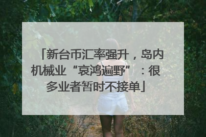 新台币汇率强升，岛内机械业“哀鸿遍野”：很多业者暂时不接单