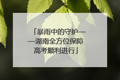 暴雨中的守护——湖南全方位保障高考顺利进行