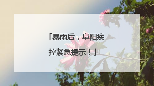 暴雨后，阜阳疾控紧急提示！