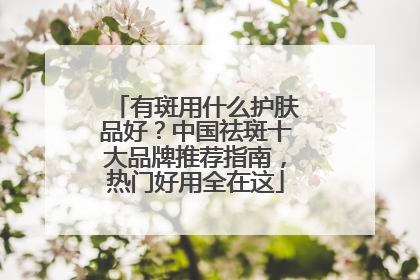 有斑用什么护肤品好？中国祛斑十大品牌推荐指南，热门好用全在这