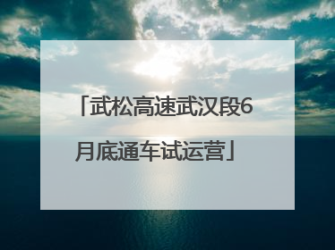 武松高速武汉段6月底通车试运营