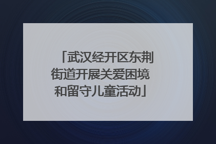 武汉经开区东荆街道开展关爱困境和留守儿童活动