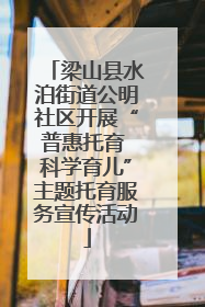 梁山县水泊街道公明社区开展“普惠托育 科学育儿”主题托育服务宣传活动