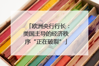 欧洲央行行长：美国主导的经济秩序“正在破裂”