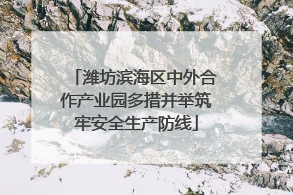 潍坊滨海区中外合作产业园多措并举筑牢安全生产防线