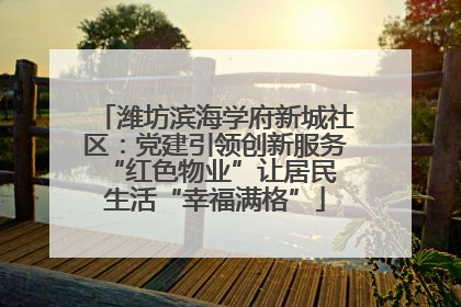 潍坊滨海学府新城社区：党建引领创新服务 “红色物业”让居民生活“幸福满格”