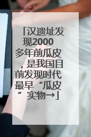 汉遗址发现2000多年前瓜皮，是我国目前发现时代最早“瓜皮”实物→