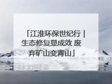 江淮环保世纪行｜生态修复显成效 废弃矿山变青山