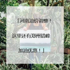 河南油价调整！这里还有郑州错峰加油优惠！