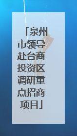 泉州市领导赴台商投资区调研重点招商项目