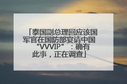 泰国副总理回应该国军官在国防部宴请中国“VVVIP”：确有此事，正在调查