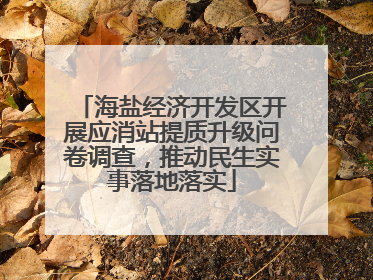 海盐经济开发区开展应消站提质升级问卷调查，推动民生实事落地落实