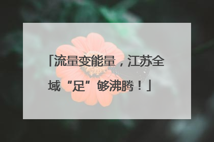 流量变能量，江苏全域“足”够沸腾！