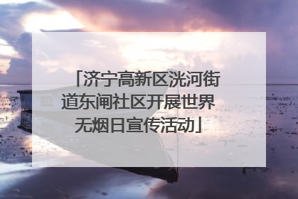 济宁高新区洸河街道东闸社区开展世界无烟日宣传活动