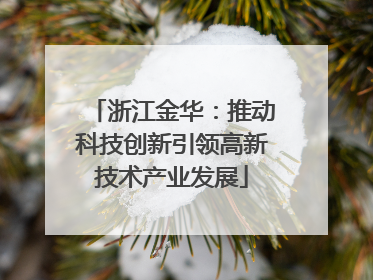 浙江金华：推动科技创新引领高新技术产业发展