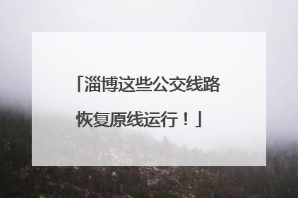 淄博这些公交线路恢复原线运行！
