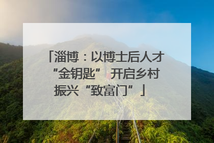 淄博：以博士后人才“金钥匙” 开启乡村振兴“致富门”