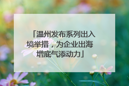 温州发布系列出入境举措，为企业出海增底气添动力