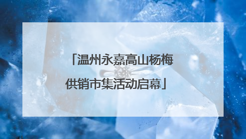 温州永嘉高山杨梅供销市集活动启幕