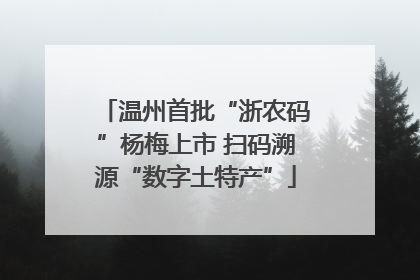 温州首批“浙农码”杨梅上市 扫码溯源“数字土特产”