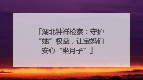 湖北钟祥检察：守护“她”权益，让宝妈们安心“坐月子”