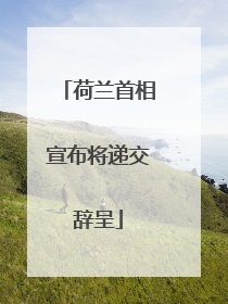荷兰首相宣布将递交辞呈