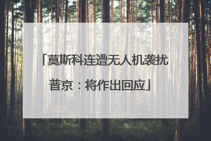 莫斯科连遭无人机袭扰 普京：将作出回应