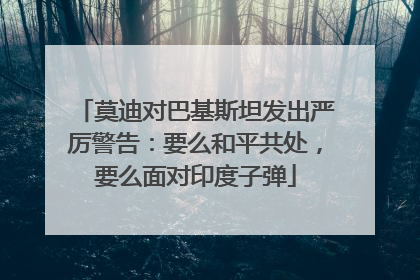 莫迪对巴基斯坦发出严厉警告：要么和平共处，要么面对印度子弹