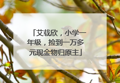 艾载欣，小学一年级，捡到一万多元现金物归原主