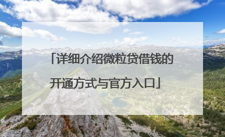 详细介绍微粒贷借钱的开通方式与官方入口