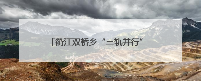 衢江双桥乡“三轨并行” 构建山区应急消防新模式