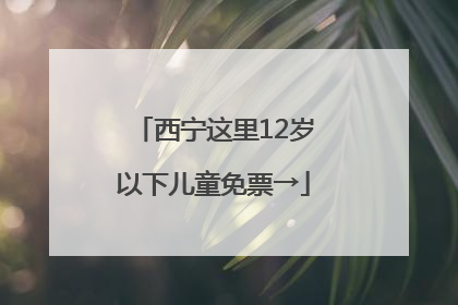 西宁这里12岁以下儿童免票→
