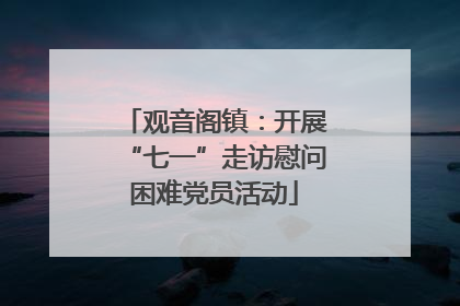 观音阁镇：开展“七一”走访慰问困难党员活动