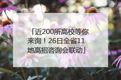 近200所高校等你来询！26日全省11地高招咨询会联动