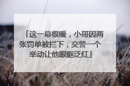 这一幕很暖，小哥因两张罚单被拦下，交警一个举动让他眼眶泛红