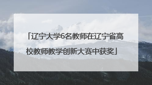辽宁大学6名教师在辽宁省高校教师教学创新大赛中获奖