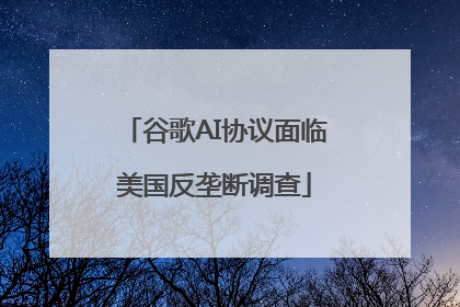 谷歌AI协议面临美国反垄断调查