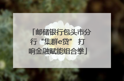 邮储银行包头市分行“集群e贷” 打响金融赋能组合拳