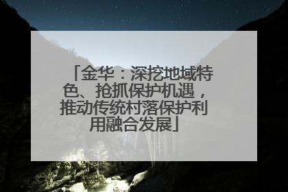 金华：深挖地域特色、抢抓保护机遇，推动传统村落保护利用融合发展