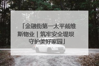 金融街第一太平戴维斯物业｜筑牢安全堤坝 守护美好家园