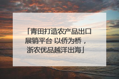 青田打造农产品出口展销平台 以侨为桥，浙农优品越洋出海