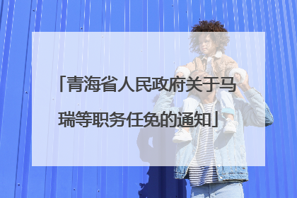 青海省人民政府关于马瑞等职务任免的通知