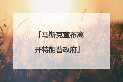 马斯克宣布离开特朗普政府